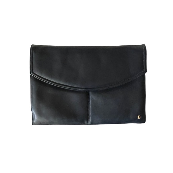 Vintage Bally Navy Blue Leather Clutch Purse - Picture 3 of 7